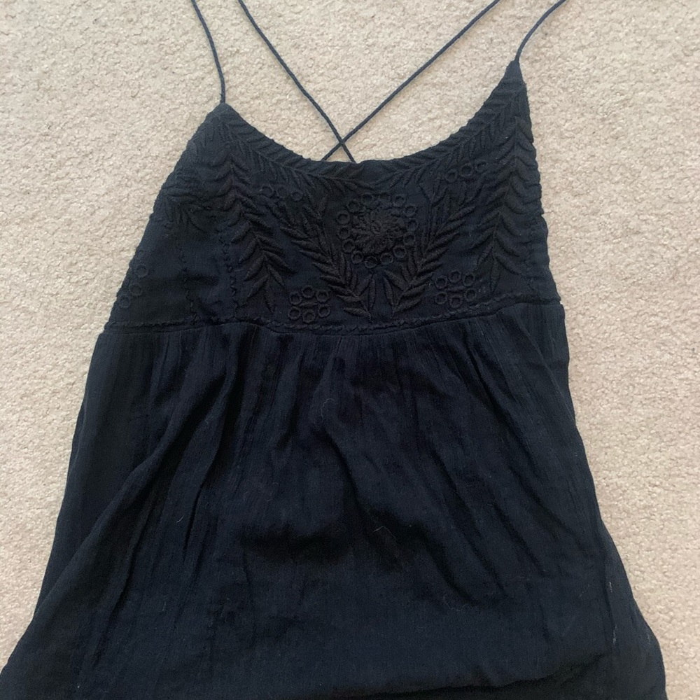 Free people black lace flowy tank